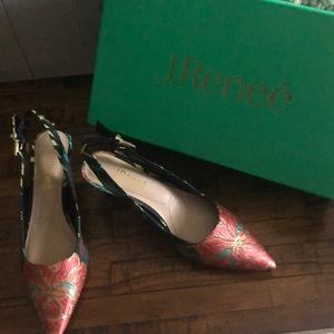 J. Renee Kitten Floral Heels